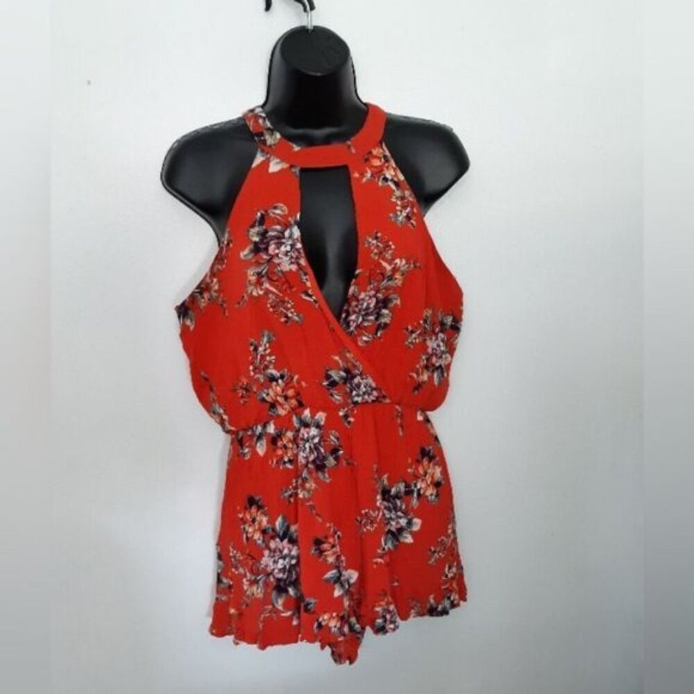 One Clothing orange floral romper